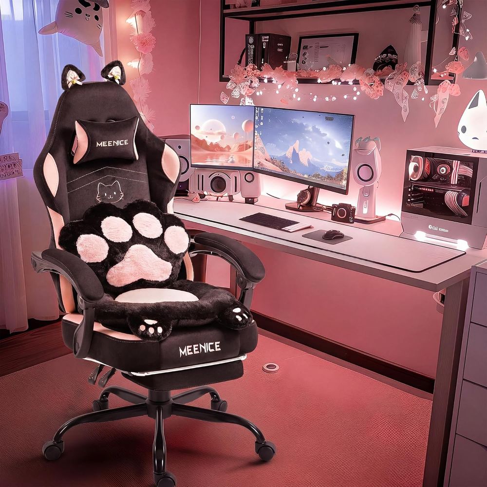 Pc Gaming Chair - Chaise de jeu rose mignonne avec