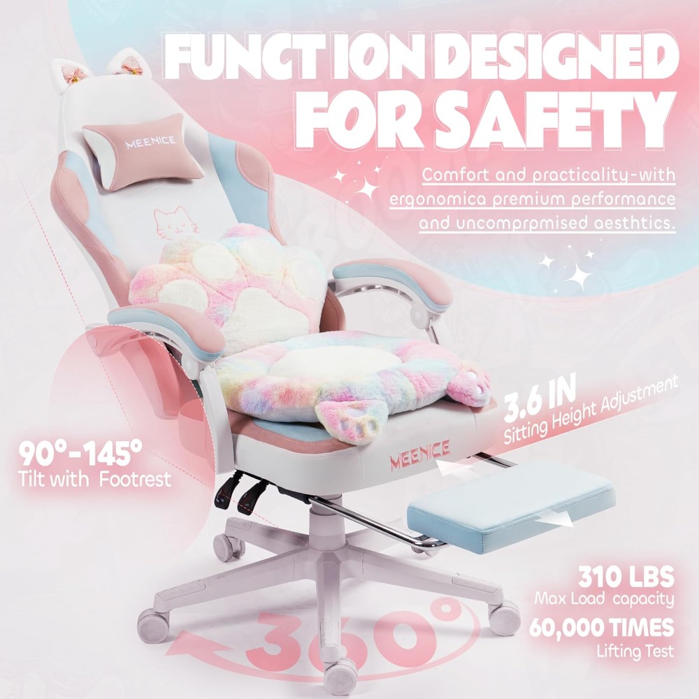 Chaise de jeu mignonne avec or - Pc Gaming Girl avis et prix