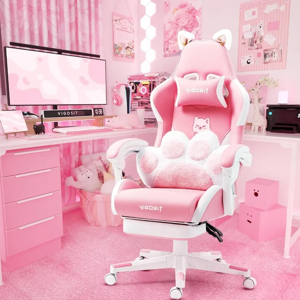 Fauteuil de jeu rose avec cous - Pc Gaming Quotes avis et prix