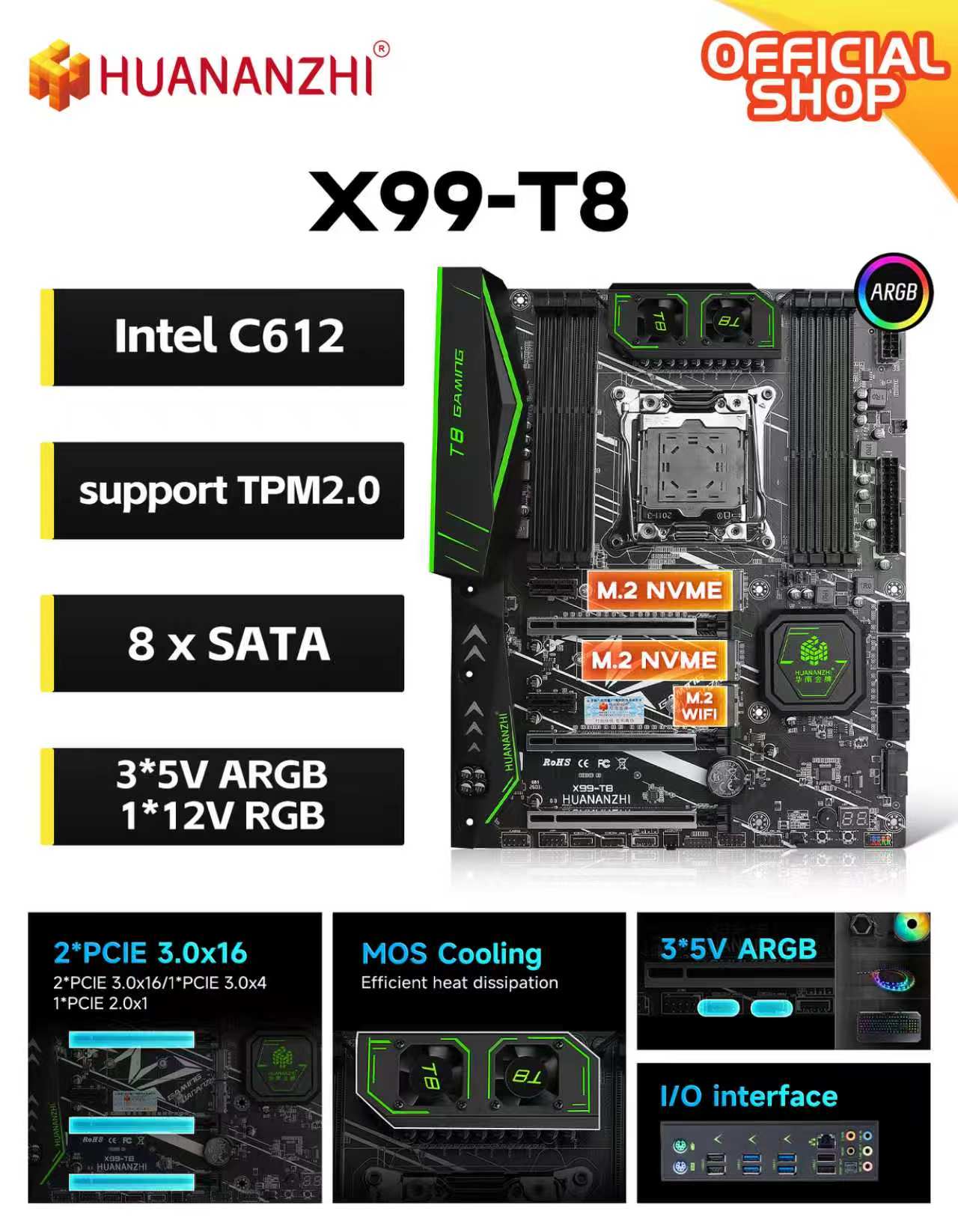 Carte mère HUANANZHI X99-T8 LG - Pc Gaming Omen avis et prix